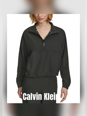 Calvin Klein Performance Black Half-Zip Windbreaker Pullover